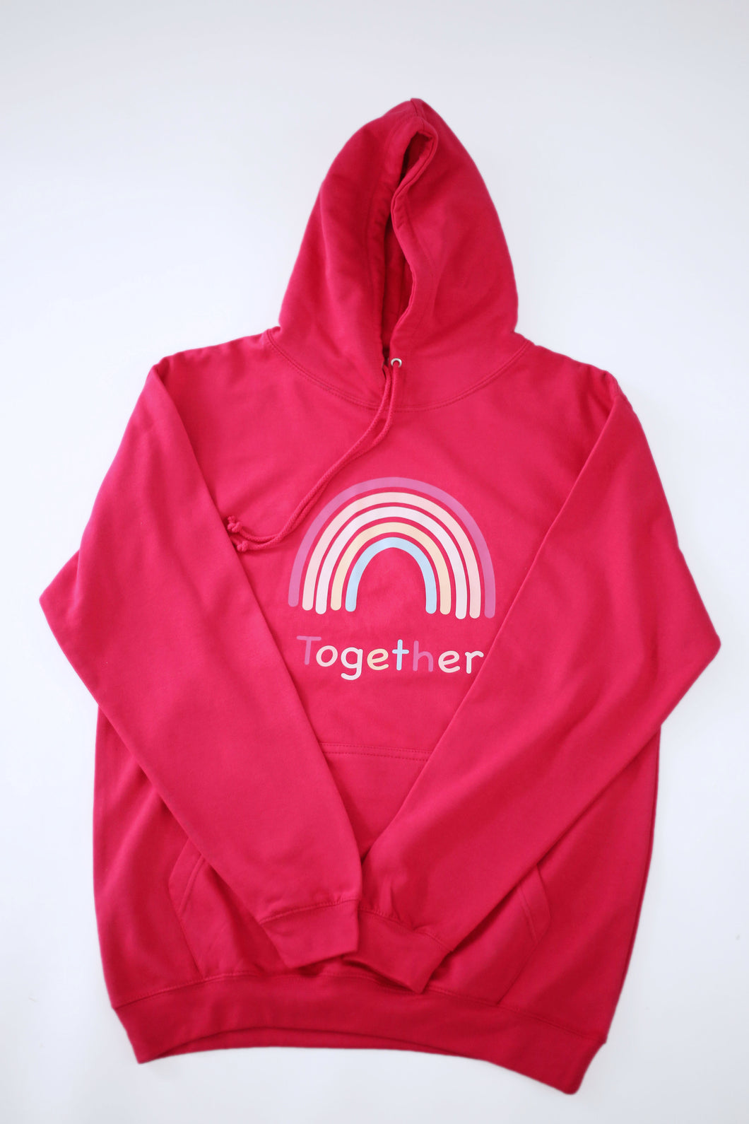 Pink Rainbow hooded jumper